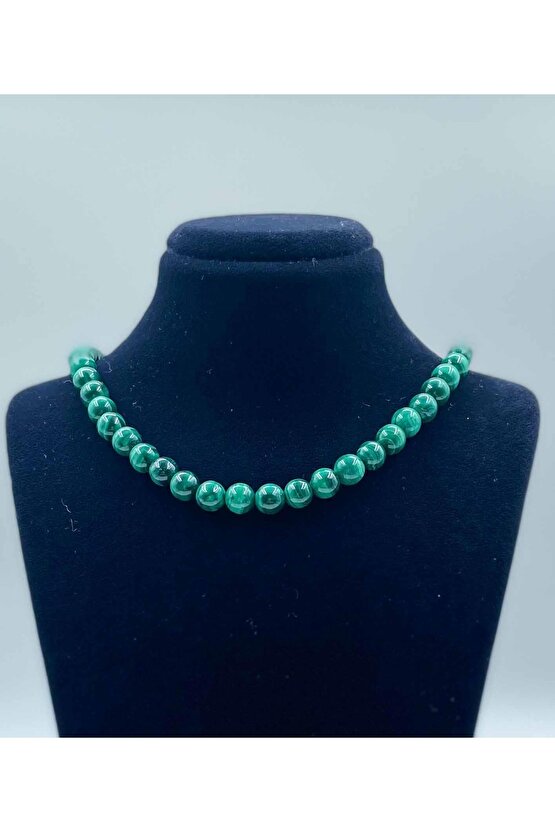 Malakit A Kalite Doğal Taş Kolye 6 Mm Küre Kesim