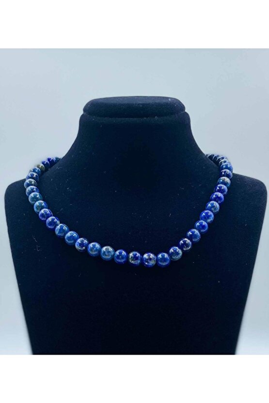 Lapis Doğal Taş Kolye 6 Mm Küre Kesim