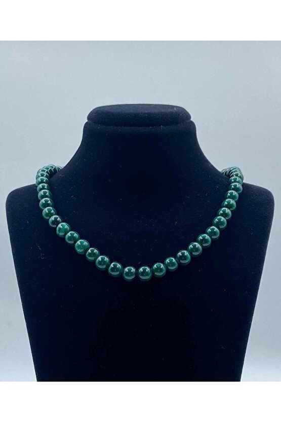 Malakit Doğal Taş Kolye 6 Mm Küre Kesim