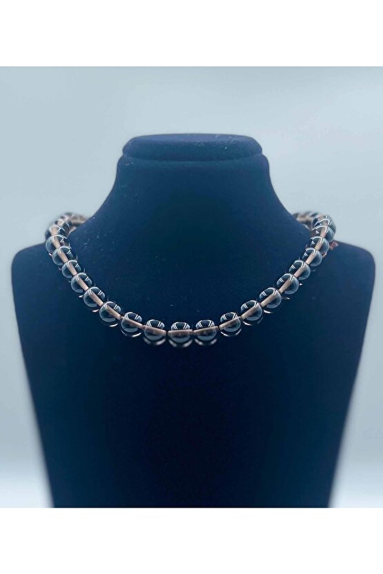 Dumanlı Kuvars Doğal Taş Kolye 8 Mm Küre Kesim