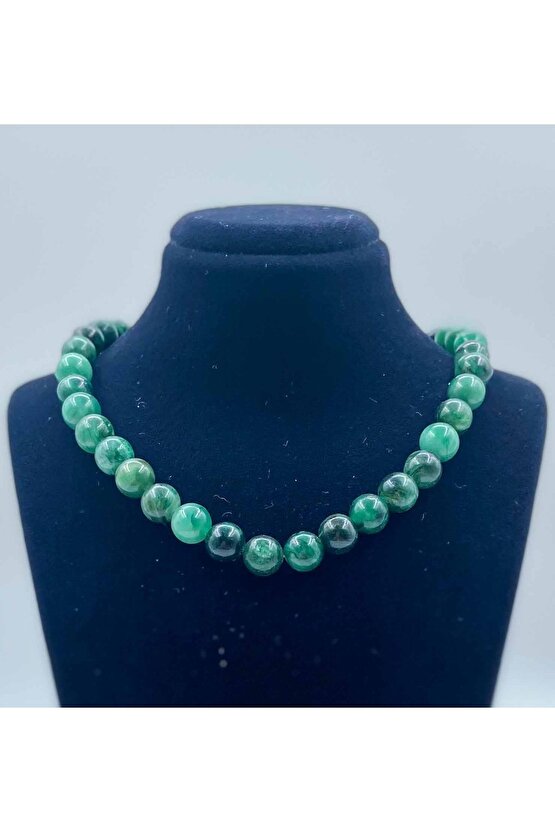 Yeşil Lepidolit Doğal Taş Kolye 8 Mm Küre Kesim