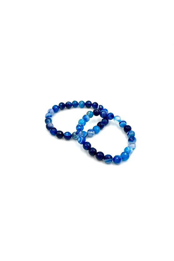 Mavi Akik Doğal Taş Bilezik