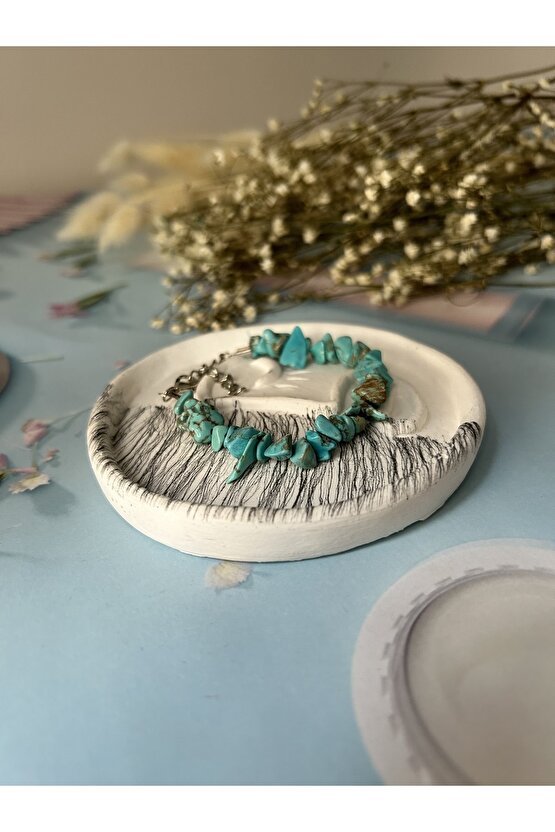 Doğal Turkuaz (FİRUZE) Kırık Taş Bileklik-%100 Orijinal