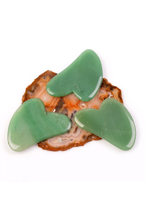 Aventurin Kalp Guasha Yüz Masaj Taşı Aleti Face Roller Premium