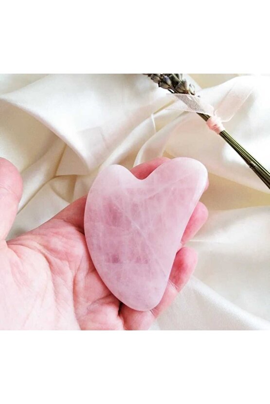 Pembe Kuvars Doğal Taş Gua Sha Yüz Masaj Aleti
