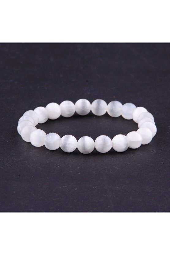 Selenit Doğal Taş Bileklik 8 mm