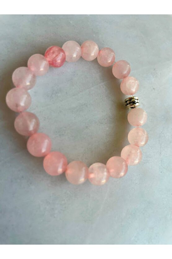 Pembe Kuvars Taşı Doğaltaş Bileklik