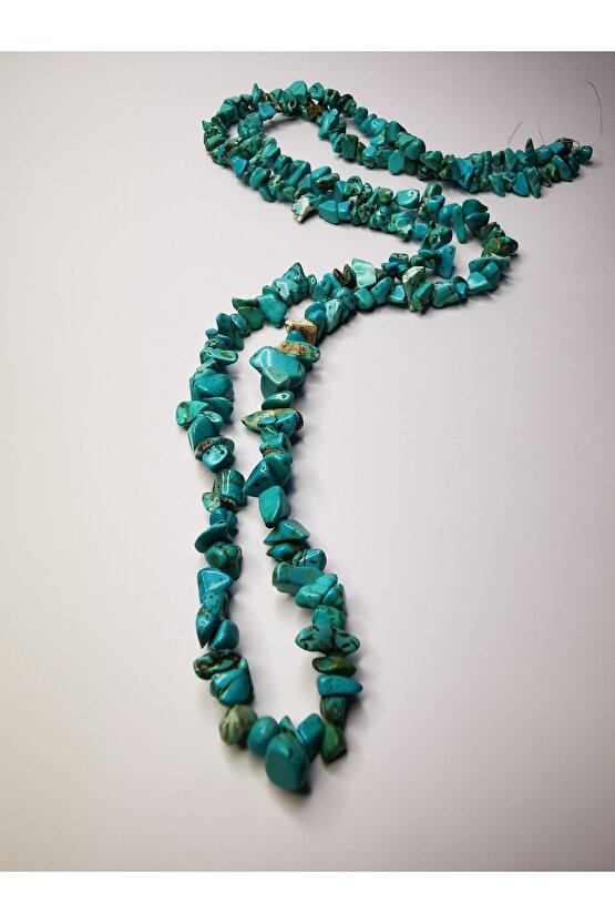 Turkuaz kırıktaş doğaltaş dizi kolye