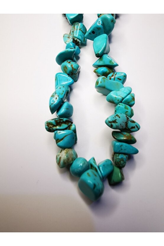 Turkuaz kırıktaş doğaltaş dizi kolye