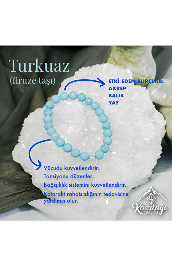 turkuaz(Firuze taşı) doğaltaş bileklik