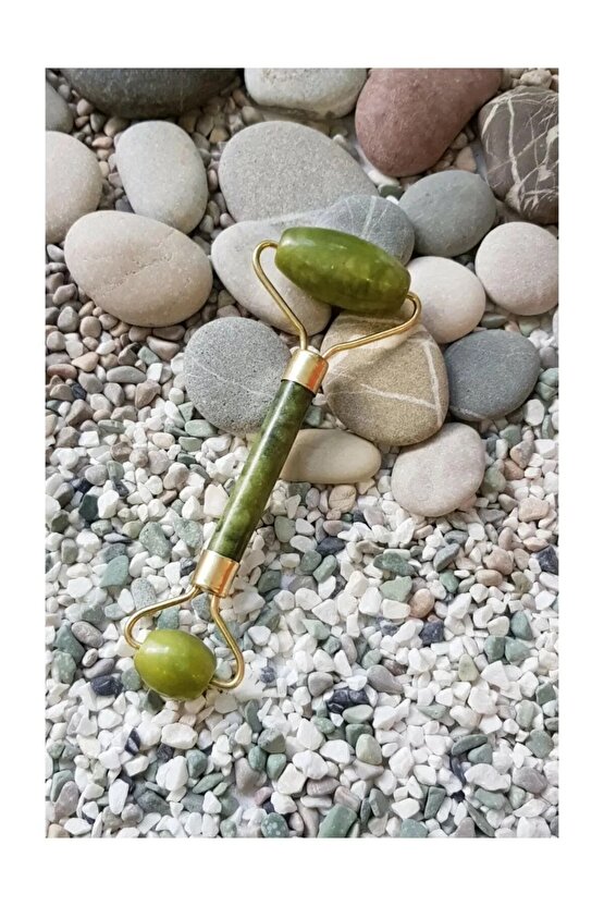 - %100 Doğal Yeşim Taşı- Face Roller - Cilt Masaj Bakım Ürünü