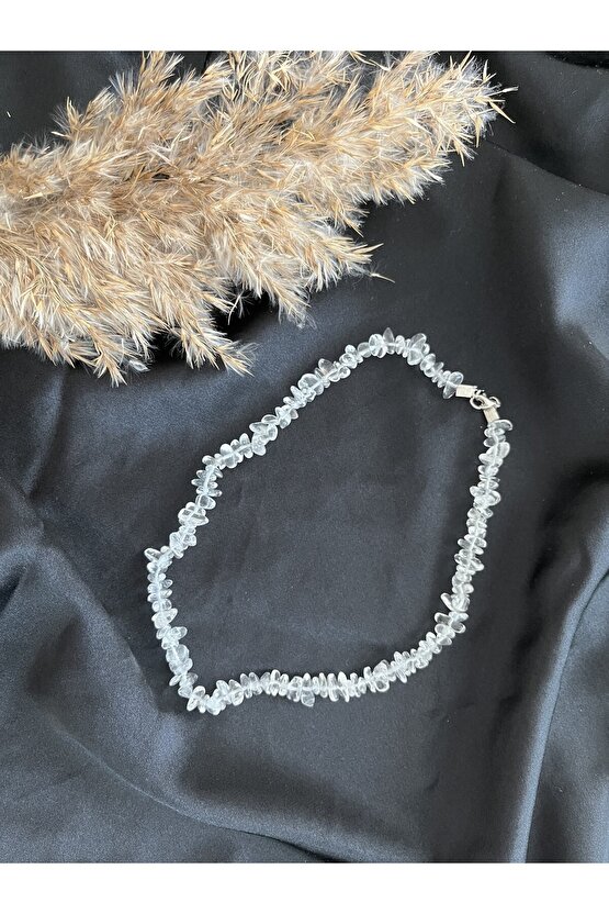 Kristal Kuvars Kırık Taş Kolye