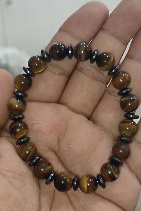 Kaplangözü Taşı Hematit Ara Taşlı 10 mm Natural Bileklik