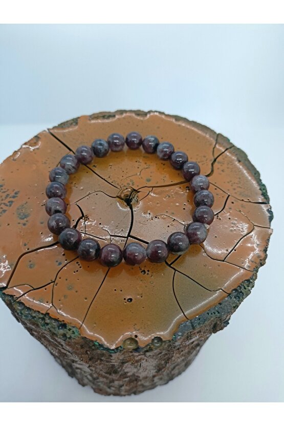 Doğaltaş bileklik  lal granat taşı bileklik-1079