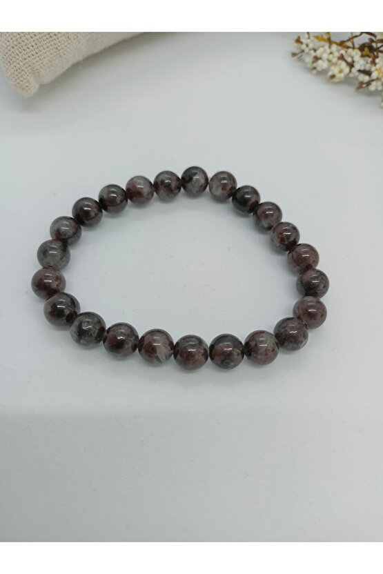 Doğaltaş bileklik  lal granat taşı bileklik-1079