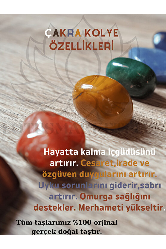 Çakra Hayat Ağacı Doğaltaş Kolye