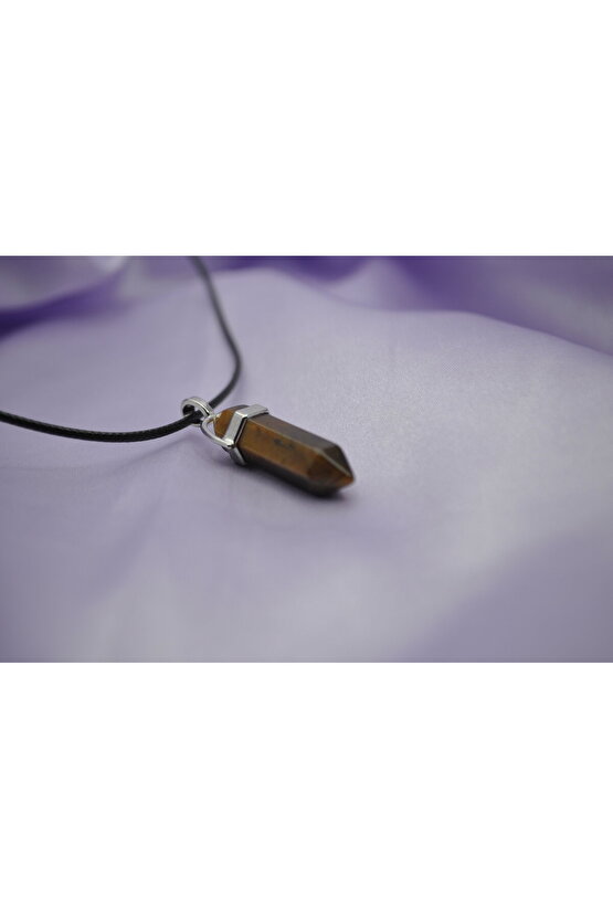 Kaplan Gözü Kurşun Doğaltaş Kolye