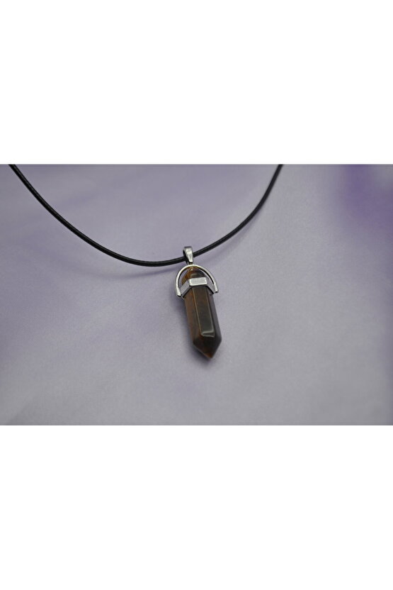 Kaplan Gözü Kurşun Doğaltaş Kolye