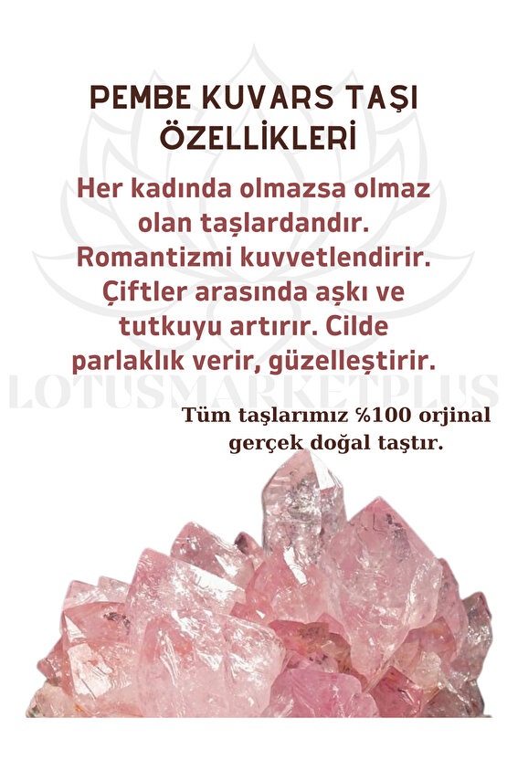 Pembe Kuvars Kırıktaş Şekilli Kalpli Doğaltaş Kolye
