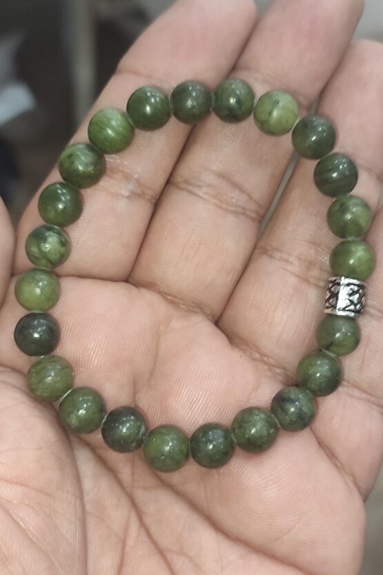 Yeşil Jasper Taşı Natural 8 mm Doğaltaş Bileklik