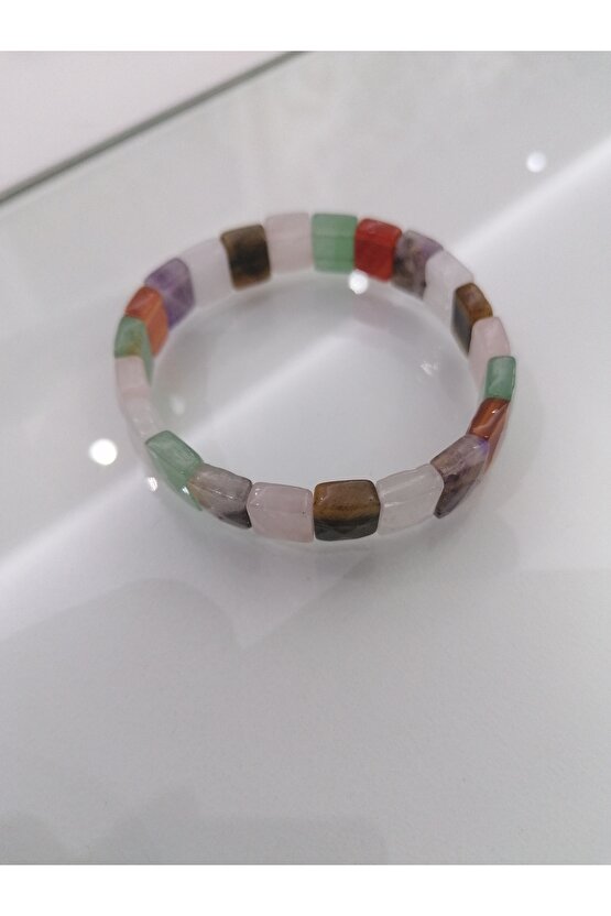 Çakra Doğal Taş Bileklik 9x12mm Özel Kesim