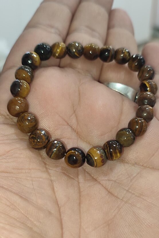 Kaplangözü Taşı 8mm Faset Kesim Natural Doğaltaş Bileklik