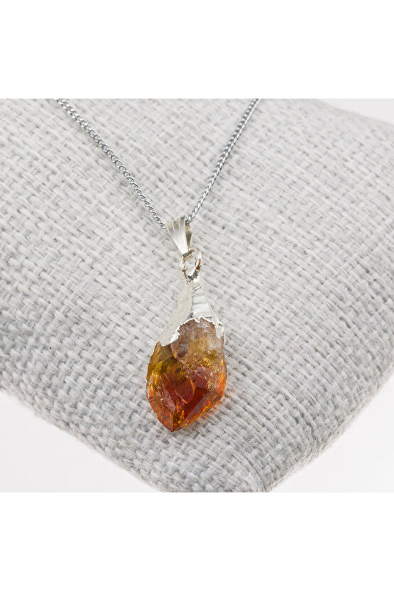 Sitrin Taşı Kolye-Kararmaz Zincirli