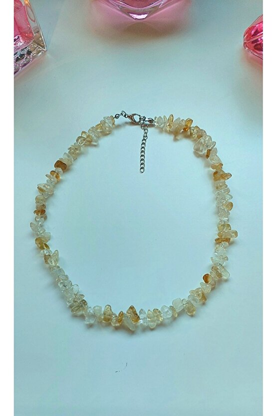 SİTRİN KIRIK DOĞAL TAŞ KOLYE