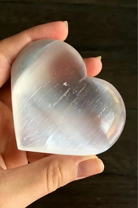 Sertifikalı Kalp Kesim Selenit Taşı