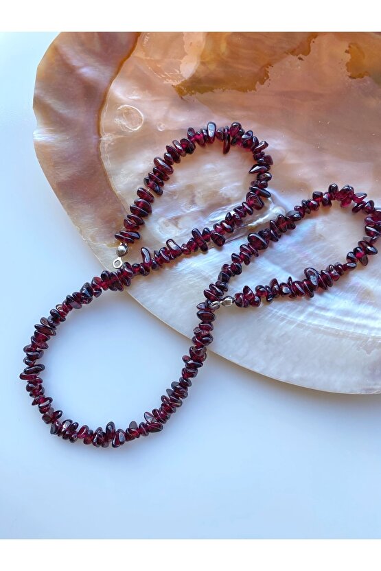 Lal (Granat) Kırıktaş Doğal Taş Set