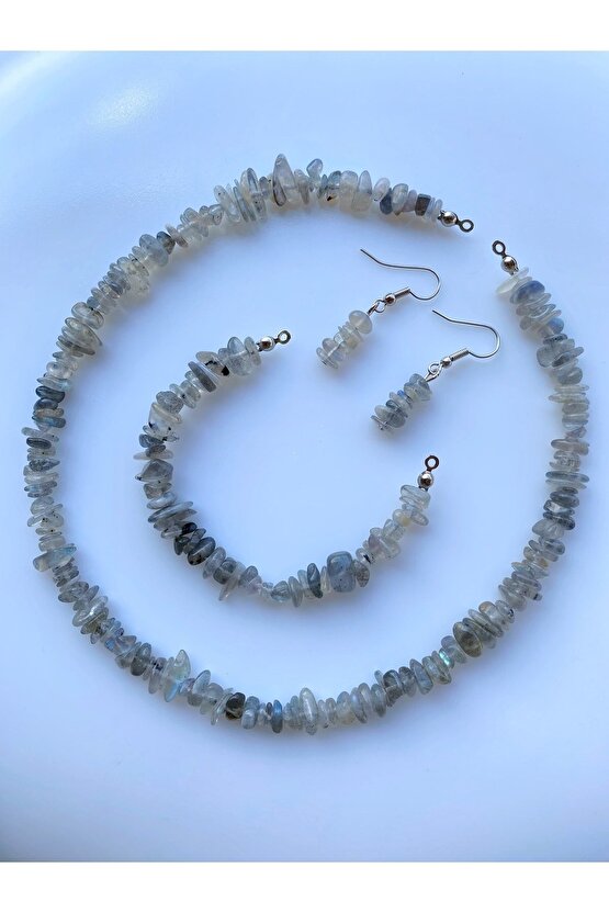 Labradorit Kırıktaş Doğal Taş Set