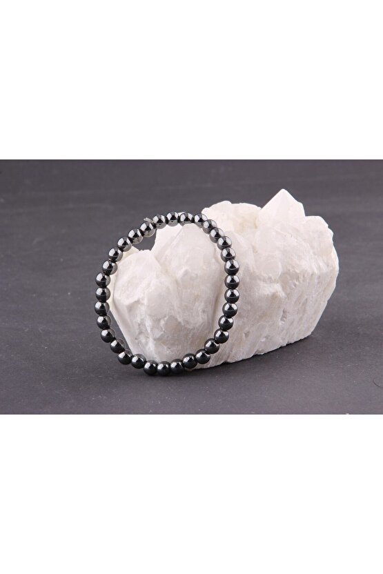 Hematit Doğal Taş Bileklik 6 mm