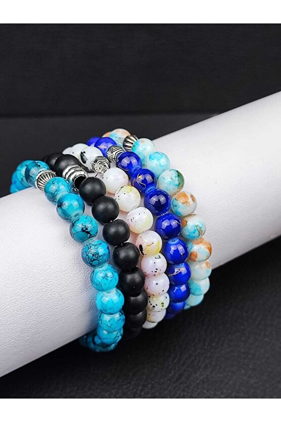 5li Porselen Kaplama Doğal taş Bileklik Unisex Aksesuar Bijuteri Hediyelik bileklik