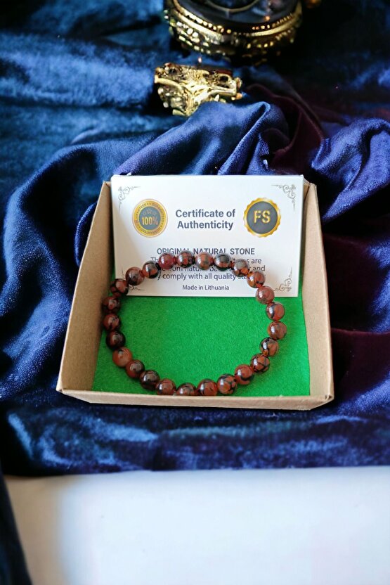 Kahve Örümcek Akik Taşı Bileklik Doğal Taşlar Orijinal Gerçek Akik Taşı Bileklik