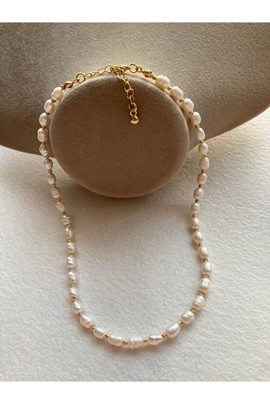 3 Mm Minik Gerçek Arpa Inci Kolye, Minimal Küçük Inci Kolye, Choker Inci, Gelin Kolyesi