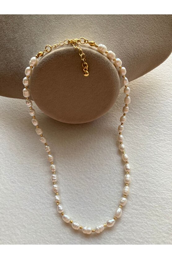 3 Mm Minik Gerçek Arpa Inci Kolye, Minimal Küçük Inci Kolye, Choker Inci, Gelin Kolyesi