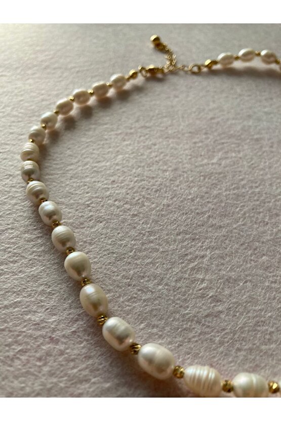 3 Mm Minik Gerçek Arpa Inci Kolye, Minimal Küçük Inci Kolye, Choker Inci, Gelin Kolyesi