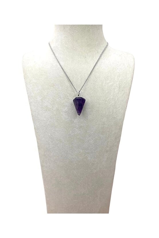 Ametist Doğal Taş Pandül Kolye