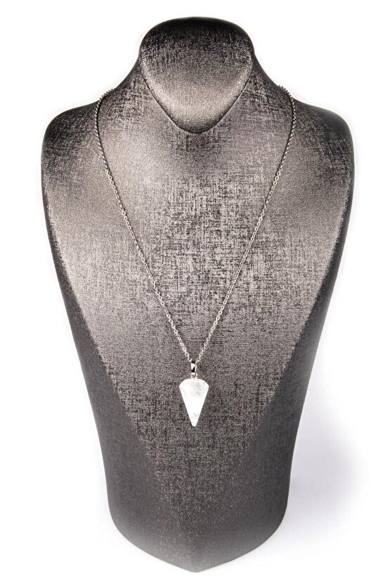 Kristal Kuvars Doğal Taş Pandül Kolye