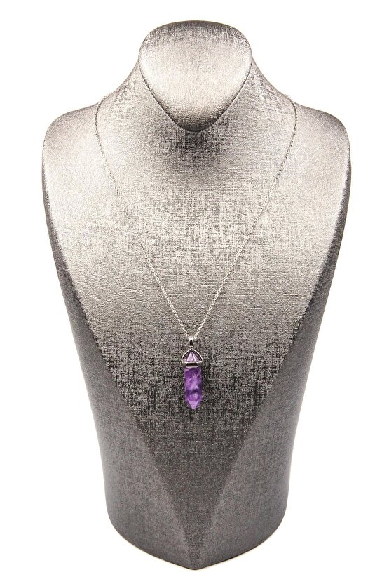 Ametist Doğal Taş Çivi Kolye