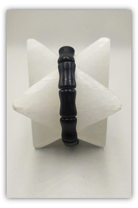 Asyagems Doğaltaş Obsidyen Doğal Taş Özel Kemik Model Kesim Bileklik Ayg-4892