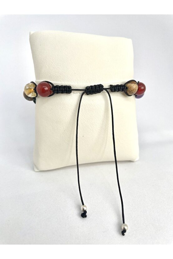 Koç Burcu Doğaltaş Makrome Bileklik