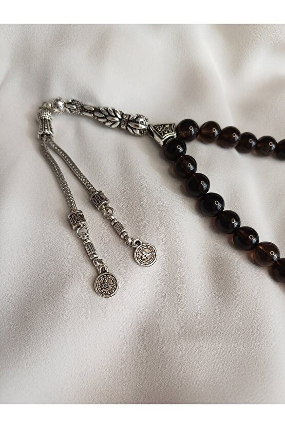 DUMANLI KUVARS DOĞAL TAŞ TESPİH