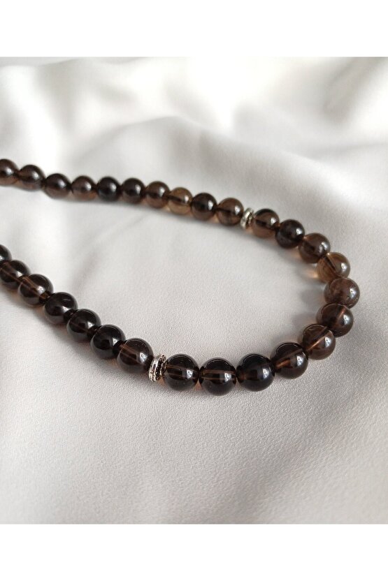 DUMANLI KUVARS DOĞAL TAŞ TESPİH