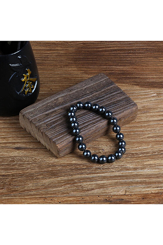 Sertifikalı Hematit Çift Kaplan Gözü Taşı Bileklik