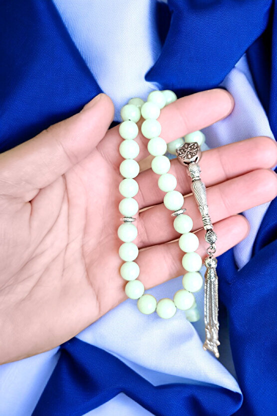 Fosfor Taşı  Tesbih  33lük Tesbih 10 mm Doğal Taş Tesbih Karanlıkta Parlayan Taş