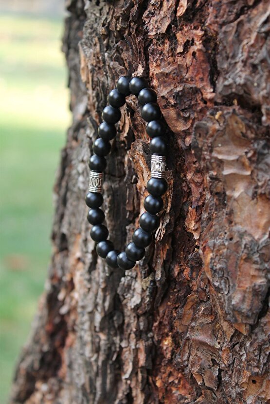 Oniks Mat Doğaltaş 8 Mm Küre Kesim Bileklik