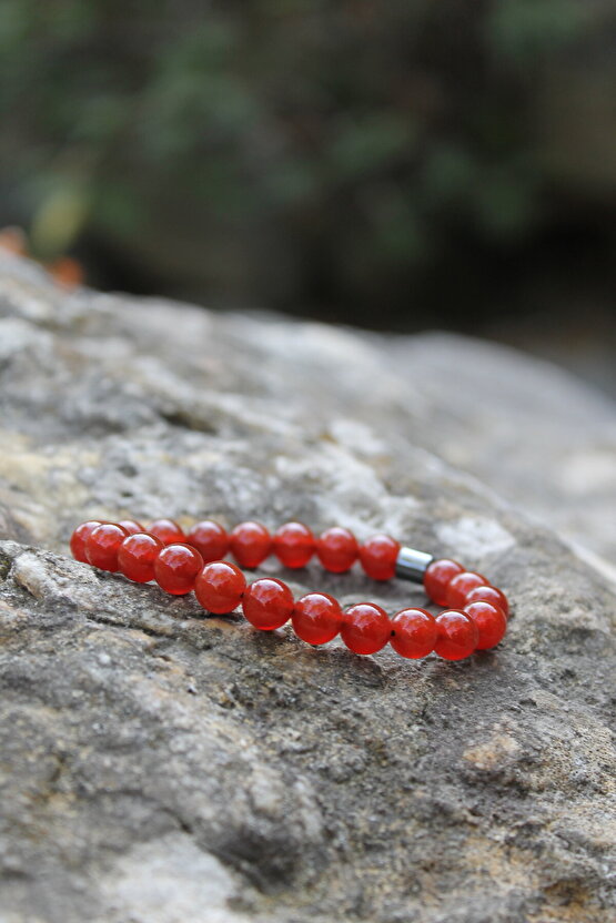 Karnelyan Akik Doğaltaş Bileklik