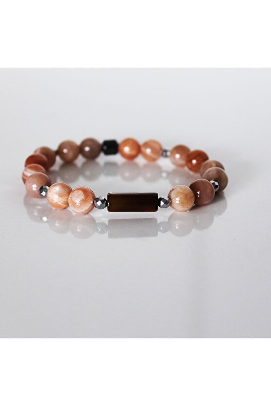 Güneştaşı Akik Ön Aksesuar Doğaltaş Bileklik