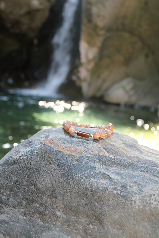 Güneştaşı Akik Ön Aksesuar Doğaltaş Bileklik